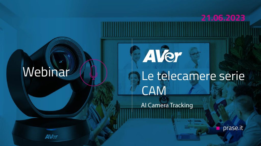 Webinar AVer: AI Camera Tracking e telecamere serie CAM